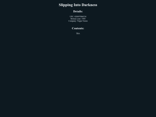 Others/Slipping Into Darkness (1989, Virgin Vision) screenshot