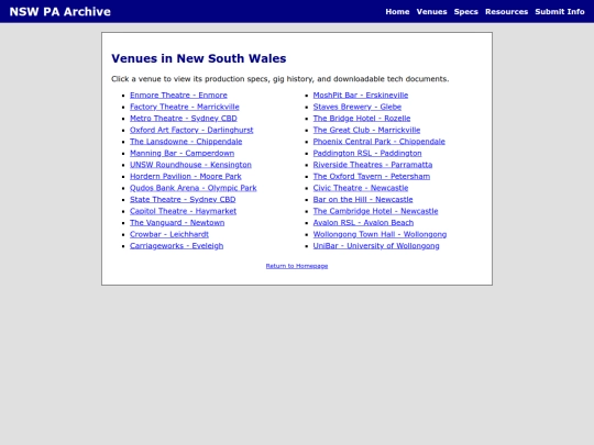 venues screenshot