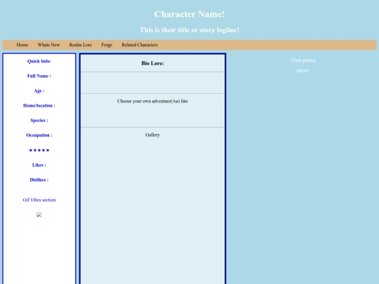 CharaTemplate screenshot