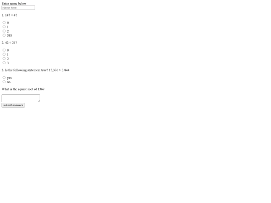 Forms/Math Test-Will Norman screenshot