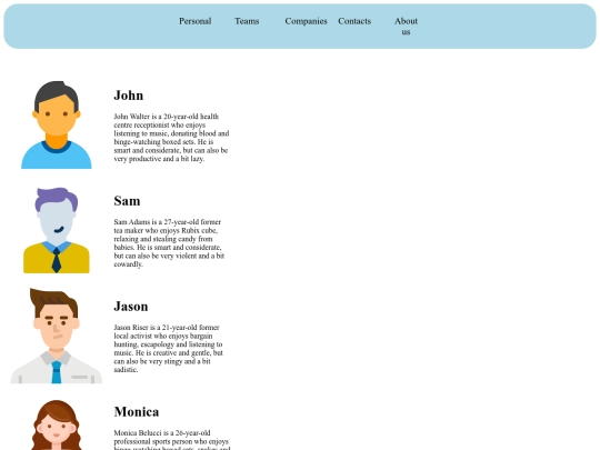 flexbox/staffpage/Pupsik screenshot