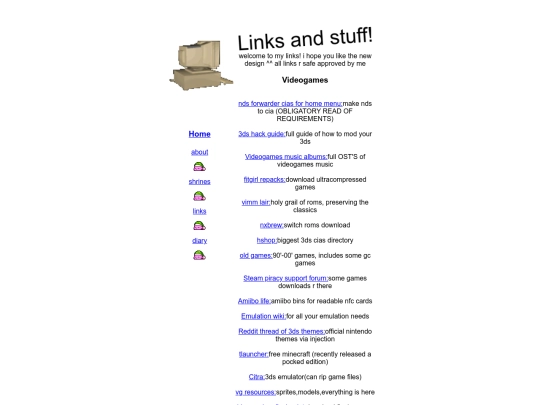links screenshot