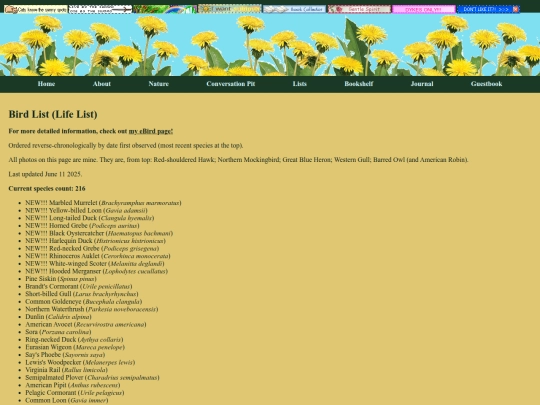 lists/birds screenshot