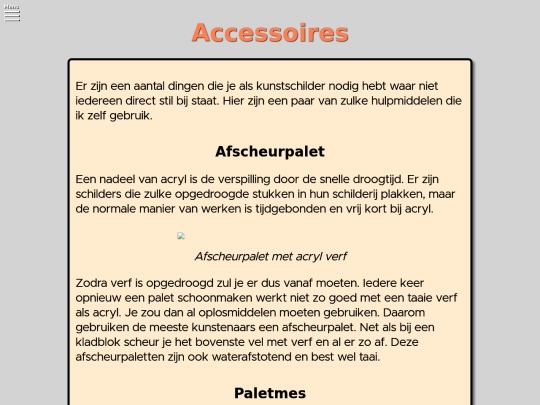 Artikelen/Hulpmiddelen/Accessoires screenshot