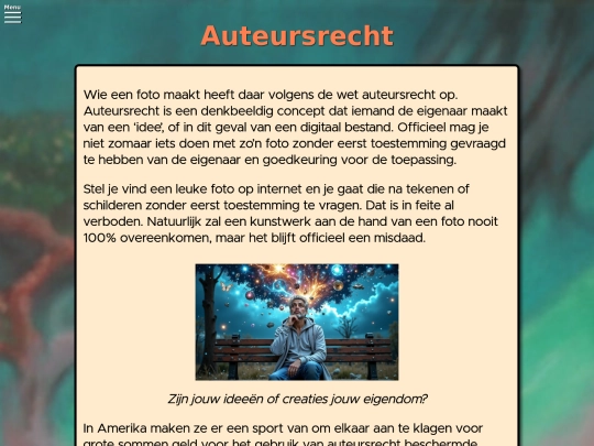 Artikelen/Referentiefotos/Auteursrecht screenshot