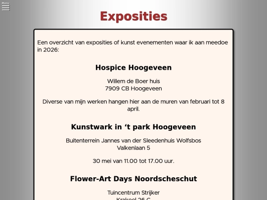 Artikelen/Site-info/Exposities screenshot