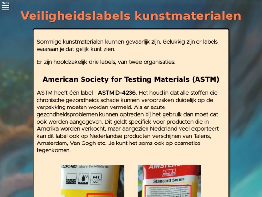 Artikelen/Veiligheid/Veiligheidslabels screenshot