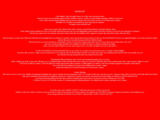 hatelist screenshot