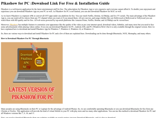 Downloadpikashowforpc screenshot
