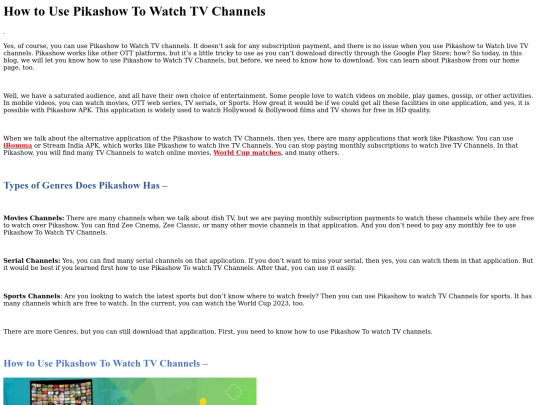 pikashow-to-watch-tv-channels screenshot