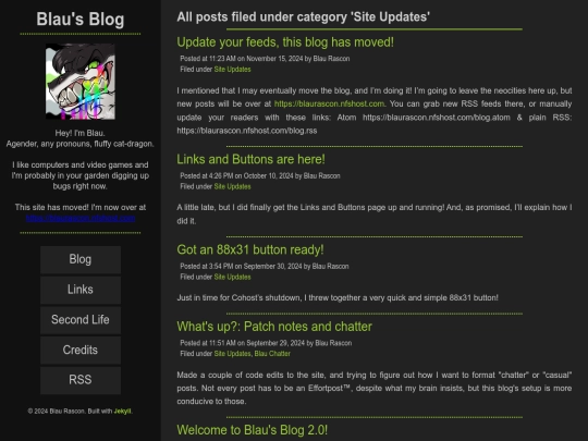 category/site-updates screenshot