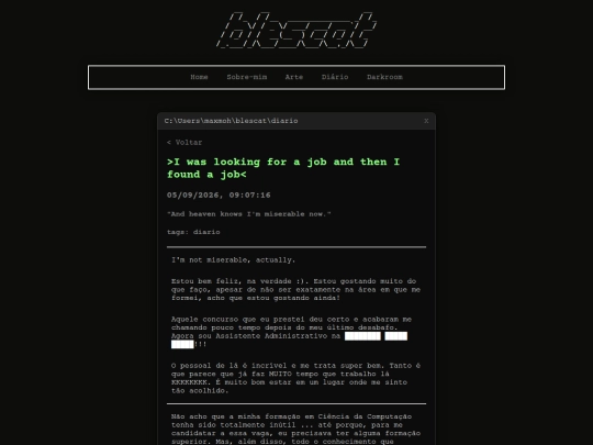 diario/05-09-2026-finalmente-um-começo screenshot