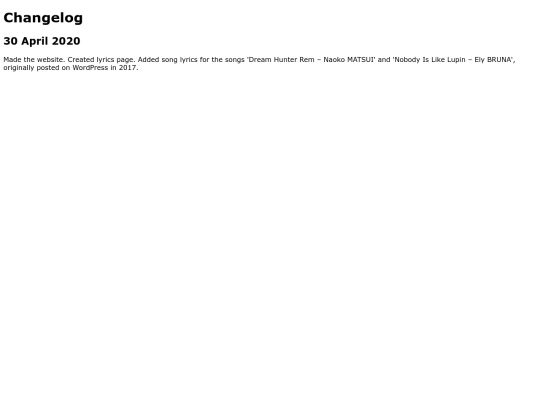 changelog screenshot