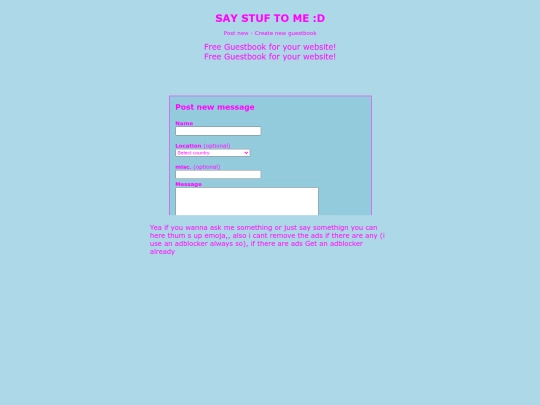 guestbook screenshot
