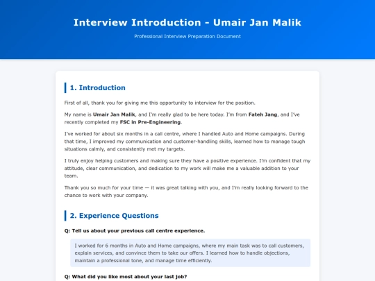 Interview pro screenshot