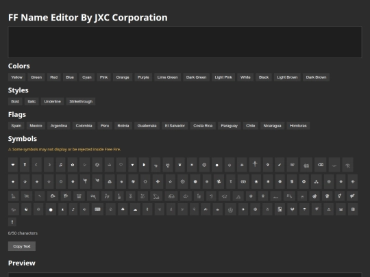 name editor screenshot