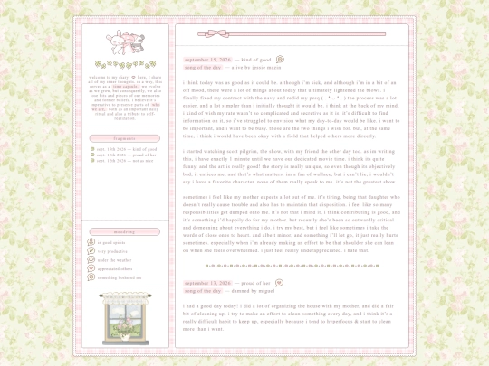 diary screenshot