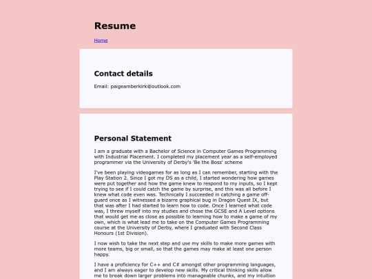 resume screenshot