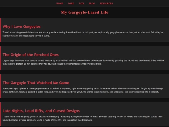 Blog screenshot