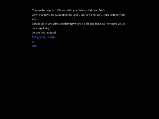Twine Games/2020-2021 Twine Games/War screenshot