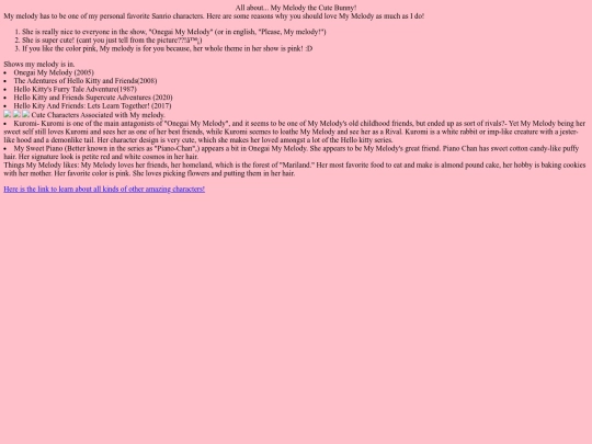 Websites/Christina's Weboage screenshot
