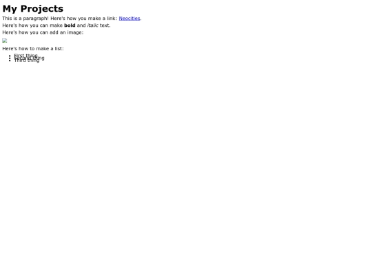projects screenshot