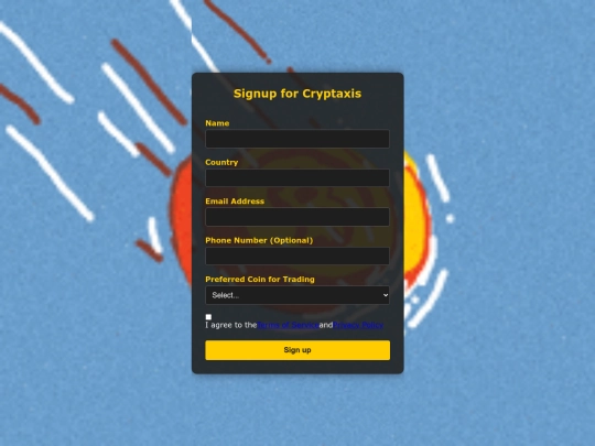 signup screenshot