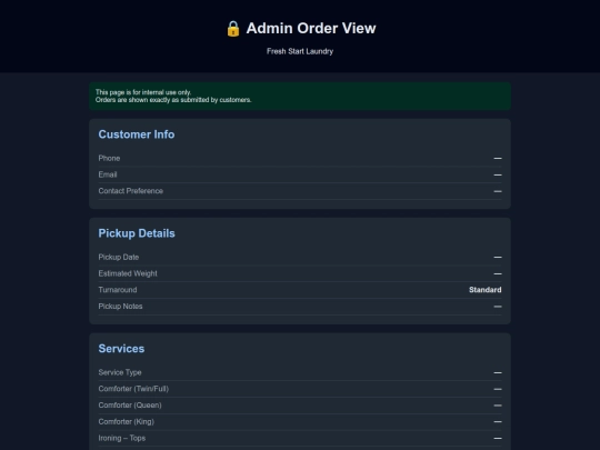 admin screenshot
