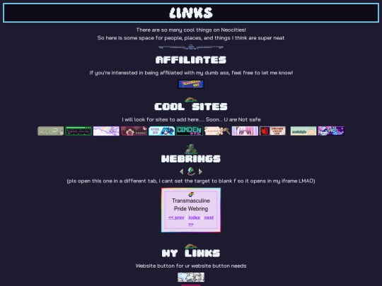 links screenshot