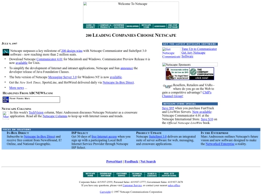 Welcome to Netscape screenshot