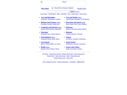 Yahoo! screenshot