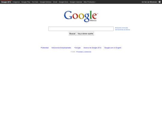 google 2012 screenshot