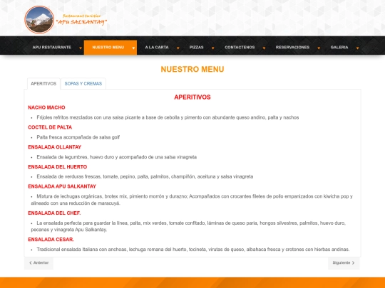 nuestro-menu screenshot