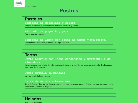 Restaurante/Postres screenshot