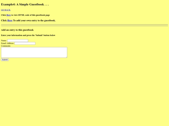 Guestbook screenshot