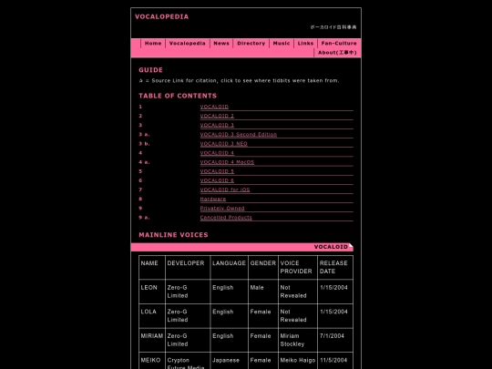 vocalopedia/vocaloidvoices screenshot
