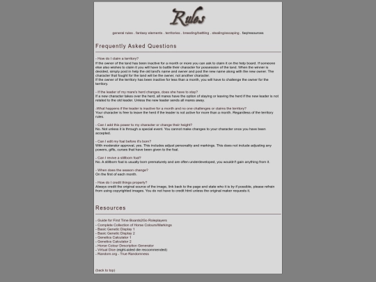 Rules/faqresources screenshot