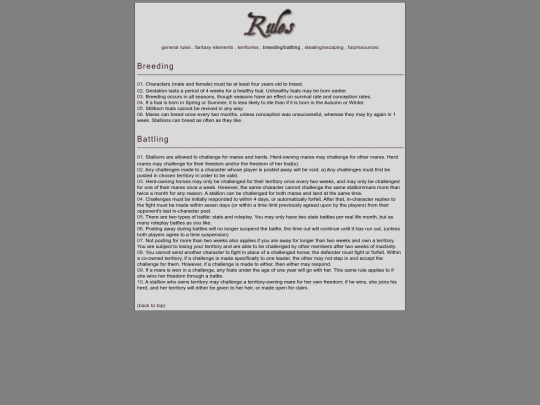 Rules/interaction screenshot