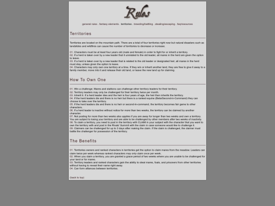 Rules/territories screenshot