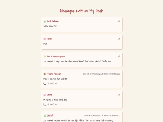 guestbook-messages screenshot