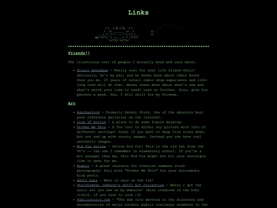 links screenshot
