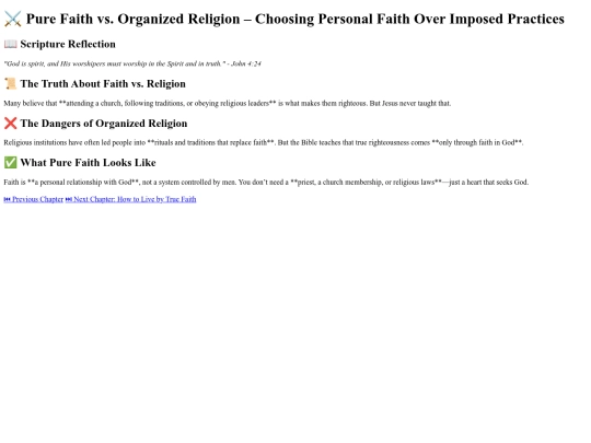 pure_faith_vs_religion screenshot