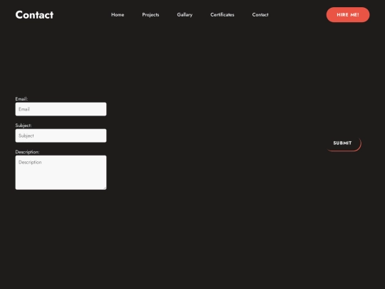 Portfolio/contact screenshot