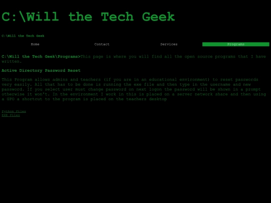 programs screenshot