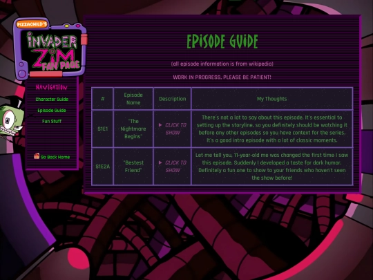 interests/invader-zim/episode-guide screenshot