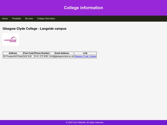 myWebsite/information screenshot