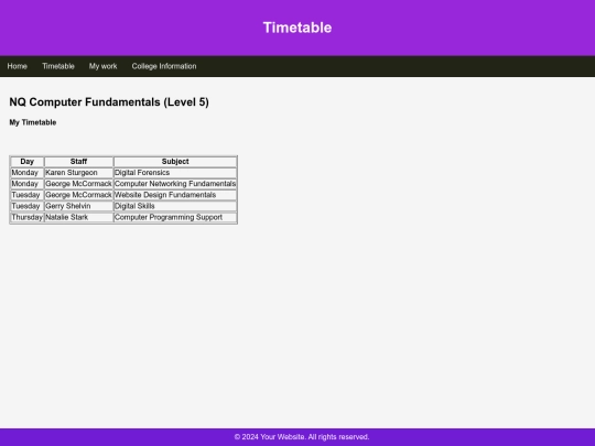 myWebsite/timetable screenshot