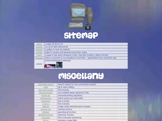 extra/links screenshot