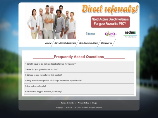 FAQs screenshot