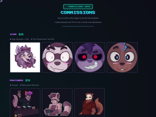 commissions screenshot